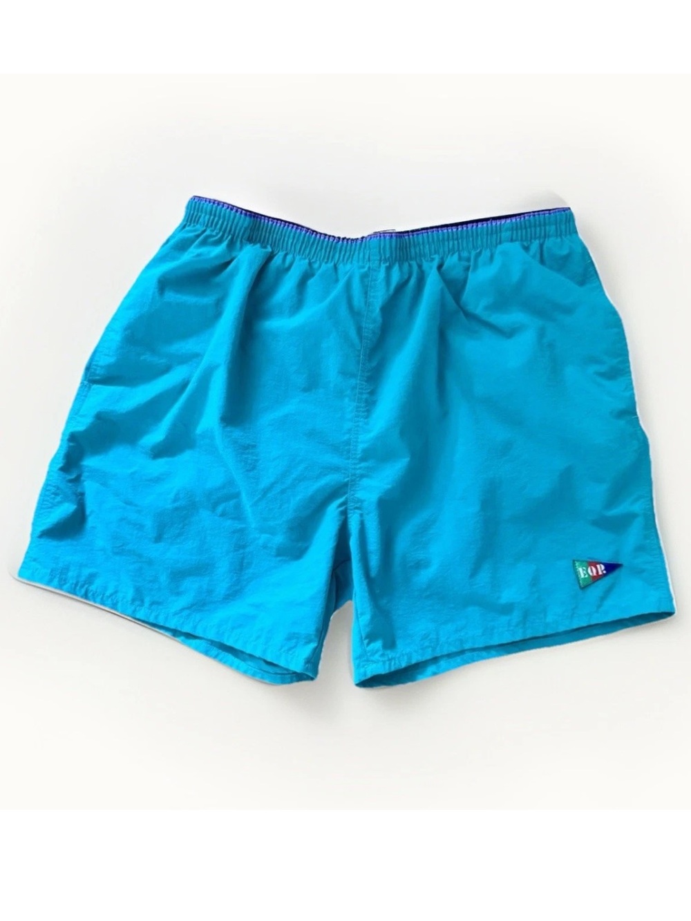 Vtg 1990s Equipment Men’s Teal Swim Trunks Sz LG Lined Pockets Drawstring Beach
